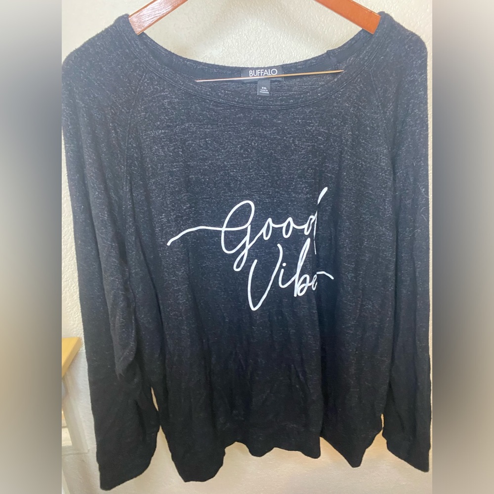 Buffalo David Bitton Women’s Ultra Soft Good Vibes Print Sweater - SIZE XXL